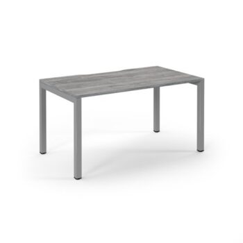 Connex single desk 1400mm x 800mm silver frame grey oak top - SCO148-S-GO