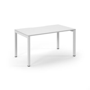 Connex single desk 1400mm x 800mm white frame white top - SCO148-WH-WH