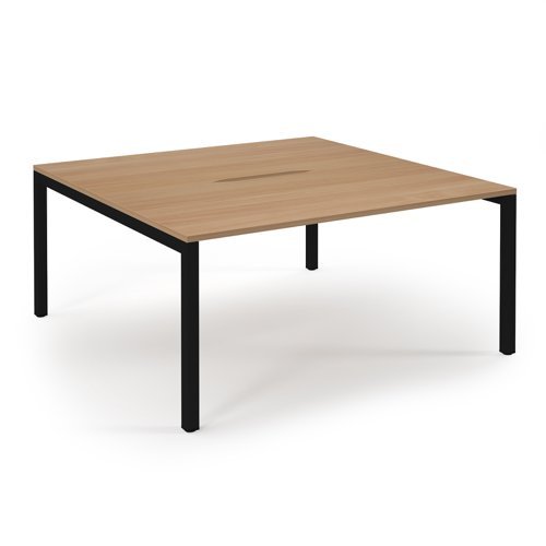 Connex back to back desks 1600mm x 1600mm black frame beech top - SCO1616-K-B