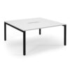 Connex back to back desks 1600mm x 1600mm black frame white top - SCO1616-K-WH