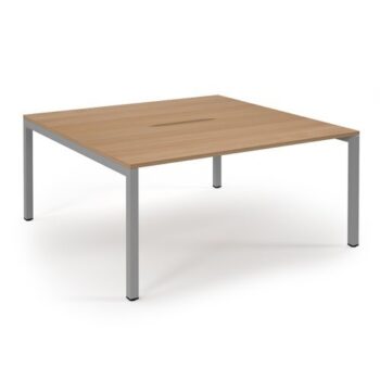 Connex back to back desks 1600mm x 1600mm silver frame beech top - SCO1616-S-B