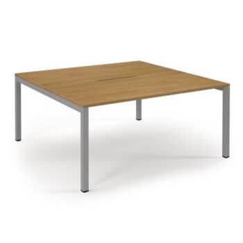 Connex back to back desks 1600mm x 1600mm silver frame oak top - SCO1616-S-O