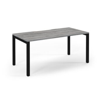 Connex single desk 1600mm x 800mm black frame grey oak top - SCO168-K-GO