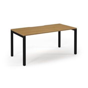 Connex single desk 1600mm x 800mm black frame oak top - SCO168-K-O