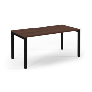Connex single desk 1600mm x 800mm black frame walnut top - SCO168-K-W