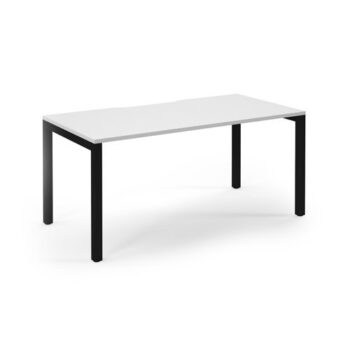 Connex single desk 1600mm x 800mm black frame white top - SCO168-K-WH