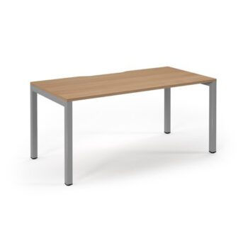 Connex single desk 1600mm x 800mm silver frame beech top - SCO168-S-B