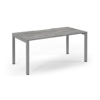 Connex single desk 1600mm x 800mm silver frame grey oak top - SCO168-S-GO