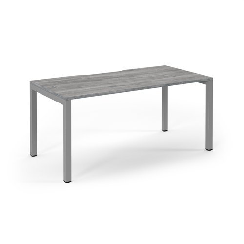 Connex single desk 1600mm x 800mm silver frame grey oak top - SCO168-S-GO