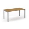 Connex single desk 1600mm x 800mm silver frame oak top - SCO168-S-O