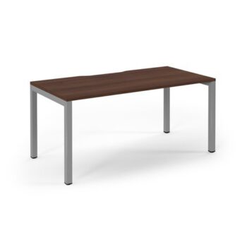 Connex single desk 1600mm x 800mm silver frame walnut top - SCO168-S-W