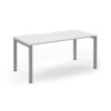 Connex single desk 1600mm x 800mm silver frame white top - SCO168-S-WH