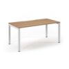 Connex single desk 1600mm x 800mm white frame beech top - SCO168-WH-B