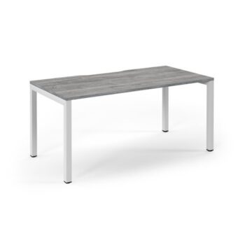 Connex single desk 1600mm x 800mm white frame grey oak top - SCO168-WH-GO