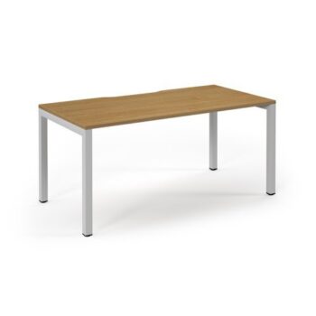 Connex single desk 1600mm x 800mm white frame oak top - SCO168-WH-O