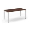 Connex single desk 1600mm x 800mm white frame walnut top - SCO168-WH-W