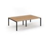 Connex double back to back desks 2400mm x 1600mm black frame beech top - SCO2416-K-B