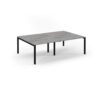 Connex double back to back desks 2400mm x 1600mm black frame grey oak top - SCO2416-K-GO