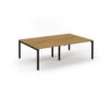 Connex double back to back desks 2400mm x 1600mm black frame oak top - SCO2416-K-O