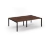 Connex double back to back desks 2400mm x 1600mm black frame walnut top - SCO2416-K-W