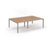 Connex double back to back desks 2400mm x 1600mm silver frame beech top - SCO2416-S-B