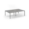 Connex double back to back desks 2400mm x 1600mm silver frame grey oak top - SCO2416-S-GO