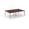 Connex double back to back desks 2400mm x 1600mm silver frame walnut top - SCO2416-S-W