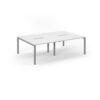 Connex double back to back desks 2400mm x 1600mm silver frame white top - SCO2416-S-WH