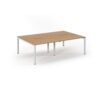 Connex double back to back desks 2400mm x 1600mm white frame beech top - SCO2416-WH-B