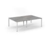 Connex double back to back desks 2400mm x 1600mm white frame grey oak top - SCO2416-WH-GO