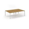 Connex double back to back desks 2400mm x 1600mm white frame oak top - SCO2416-WH-O