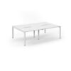 Connex double back to back desks 2400mm x 1600mm white frame white top - SCO2416-WH-WH