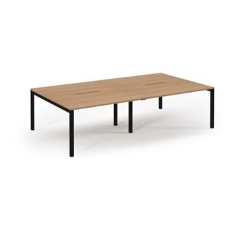 Connex double back to back desks 2800mm x 1600mm black frame beech top - SCO2816-K-B