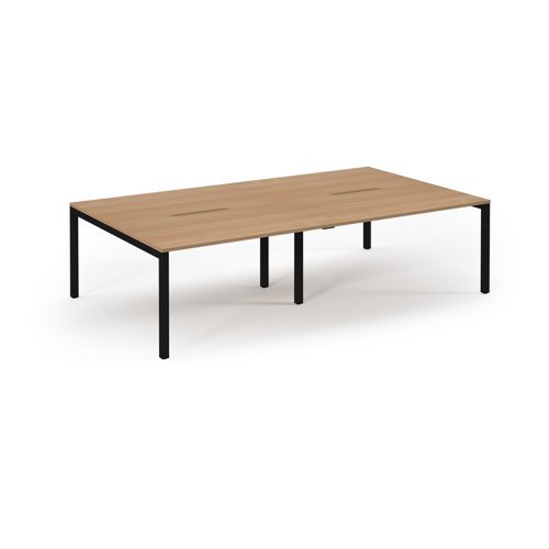 Connex double back to back desks 2800mm x 1600mm black frame beech top - SCO2816-K-B