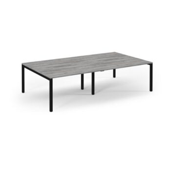 Connex double back to back desks 2800mm x 1600mm black frame grey oak top - SCO2816-K-GO