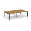 Connex double back to back desks 2800mm x 1600mm black frame oak top - SCO2816-K-O