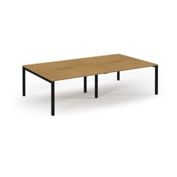 Connex double back to back desks 2800mm x 1600mm black frame oak top - SCO2816-K-O
