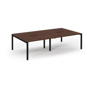 Connex double back to back desks 2800mm x 1600mm black frame walnut top - SCO2816-K-W