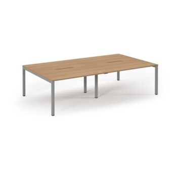 Connex double back to back desks 2800mm x 1600mm silver frame beech top - SCO2816-S-B