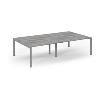 Connex double back to back desks 2800mm x 1600mm silver frame grey oak top - SCO2816-S-GO