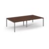 Connex double back to back desks 2800mm x 1600mm silver frame walnut top - SCO2816-S-W