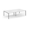 Connex double back to back desks 2800mm x 1600mm silver frame white top - SCO2816-S-WH