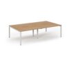 Connex double back to back desks 2800mm x 1600mm white frame beech top - SCO2816-WH-B