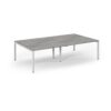 Connex double back to back desks 2800mm x 1600mm white frame grey oak top - SCO2816-WH-GO