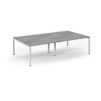 Connex double back to back desks 2800mm x 1600mm white frame grey oak top - SCO2816-WH-GO