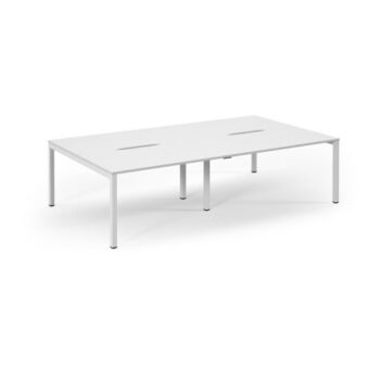 Connex double back to back desks 2800mm x 1600mm white frame white top - SCO2816-WH-WH