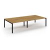 Connex double back to back desks 3200mm x 1600mm black frame oak top - SCO3216-K-O