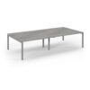 Connex double back to back desks 3200mm x 1600mm silver frame grey oak top - SCO3216-S-GO