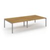 Connex double back to back desks 3200mm x 1600mm silver frame oak top - SCO3216-S-O