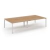 Connex double back to back desks 3200mm x 1600mm white frame beech top - SCO3216-WH-B